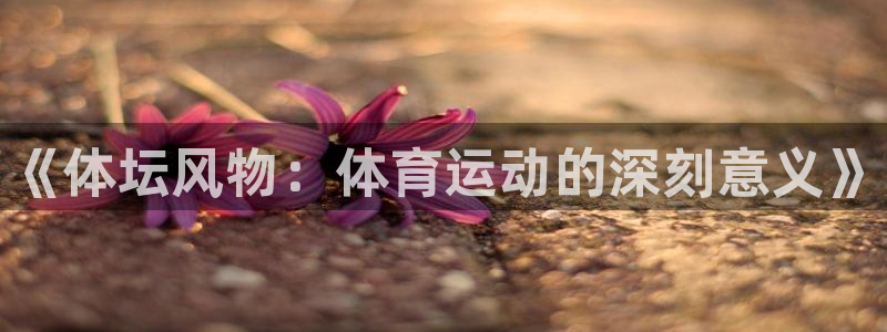 JJB竞技宝官网下载招商电话：《体坛风物：体育运动的